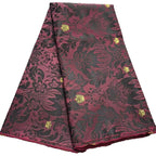 African Damask Lace Fabric (2.5 or 5 Yards) – Thick Jacquard Brocade for Aso Oke, Headwrap & Bridal Dresses