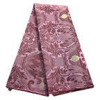 African Damask Lace Fabric (2.5 or 5 Yards) – Thick Jacquard Brocade for Aso Oke, Headwrap & Bridal Dresses