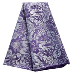 African Damask Lace Fabric (2.5 or 5 Yards) – Thick Jacquard Brocade for Aso Oke, Headwrap & Bridal Dresses