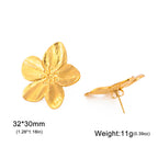 Boucles d'oreilles à tige Unift vintage en forme de fleur pour femme – Bijou bohème tendance en acier inoxydable plaqué or 14 carats