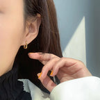 Boucles d'oreilles à tige en argent en forme de U – Bijoux de mariée et de mode géométriques vintage faits main pour femmes
