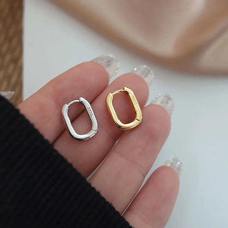 Boucles d'oreilles à tige en argent en forme de U – Bijoux de mariée et de mode géométriques vintage faits main pour femmes