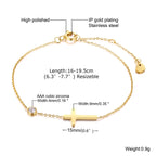 Minimalist Cross, Crescent Moon & Star Charm Bracelet for Women – Stainless Steel Thin Chain Adjustable Gold Layered Bracelet