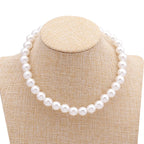 Classic Imitation Pearl Beaded Choker Necklace for Women – Elegant Bridal & Wedding Pearl Collar Necklace