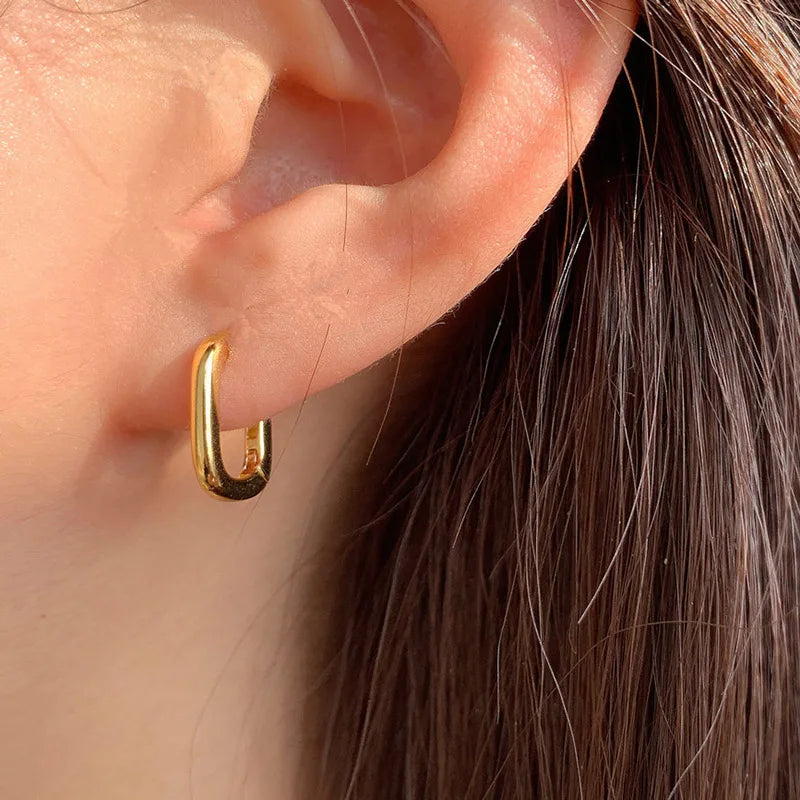 Boucles d'oreilles à tige en argent en forme de U – Bijoux de mariée et de mode géométriques vintage faits main pour femmes