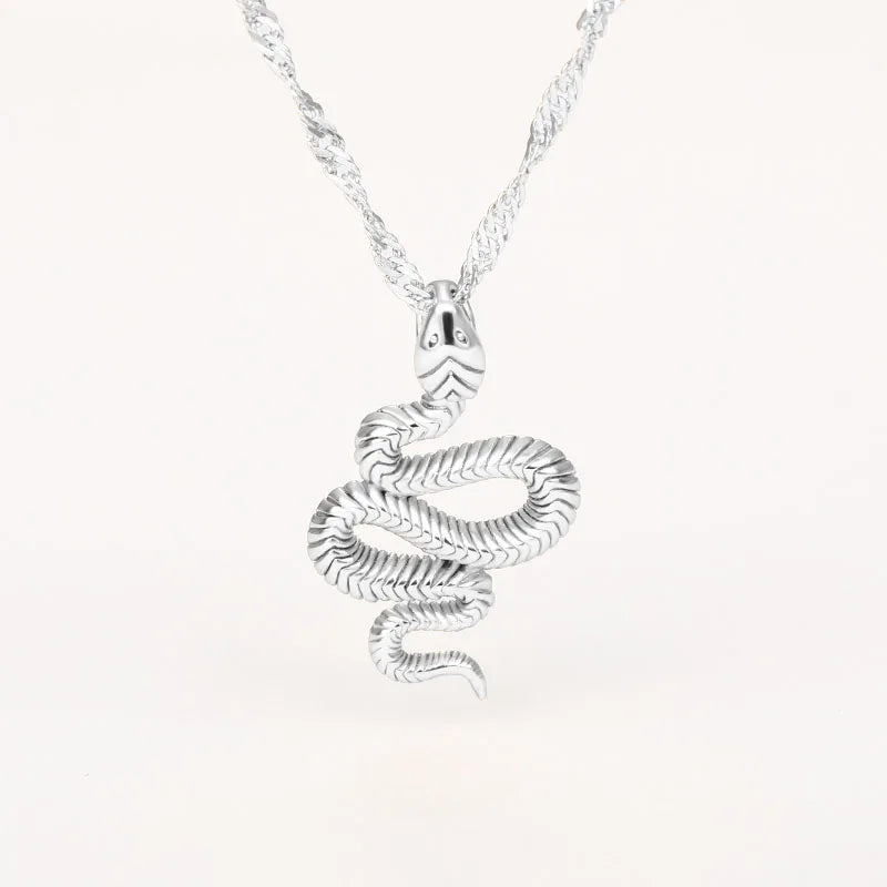 Gothic Snake Pendant Necklace – Stainless Steel Gold Choker for Women