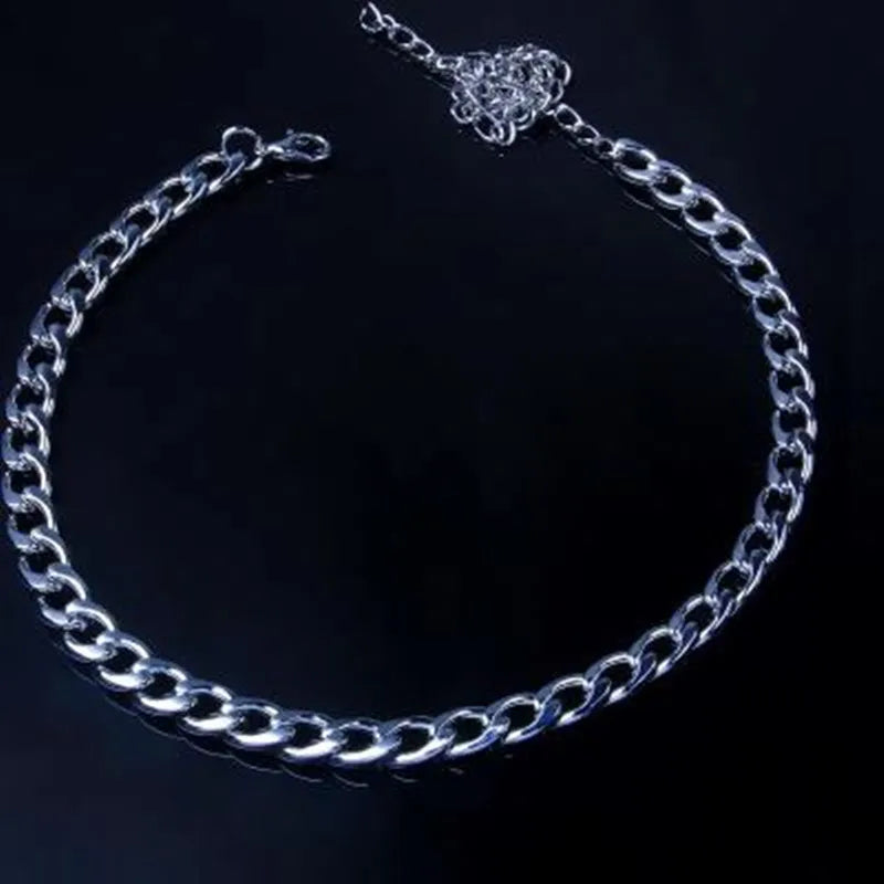 Gold Stainless Steel Cuban Curb Chain Anklet for Women – Adjustable Trendy Beach Anklet Bracelet