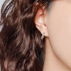 Boucles d'oreilles à tige en argent en forme de U – Bijoux de mariée et de mode géométriques vintage faits main pour femmes