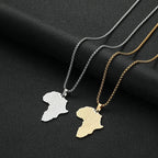 Stainless Steel African Map Pendant Necklace for Women – Geometric Clavicle Chain Choker Jewelry Gift