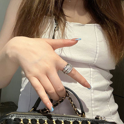 Irregular Pleated Open Adjustable Ring – Trendy Y2K Punk Finger Ring for Women & Men, Fashion Party Jewelry