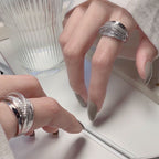 Irregular Pleated Open Adjustable Ring – Trendy Y2K Punk Finger Ring for Women & Men, Fashion Party Jewelry