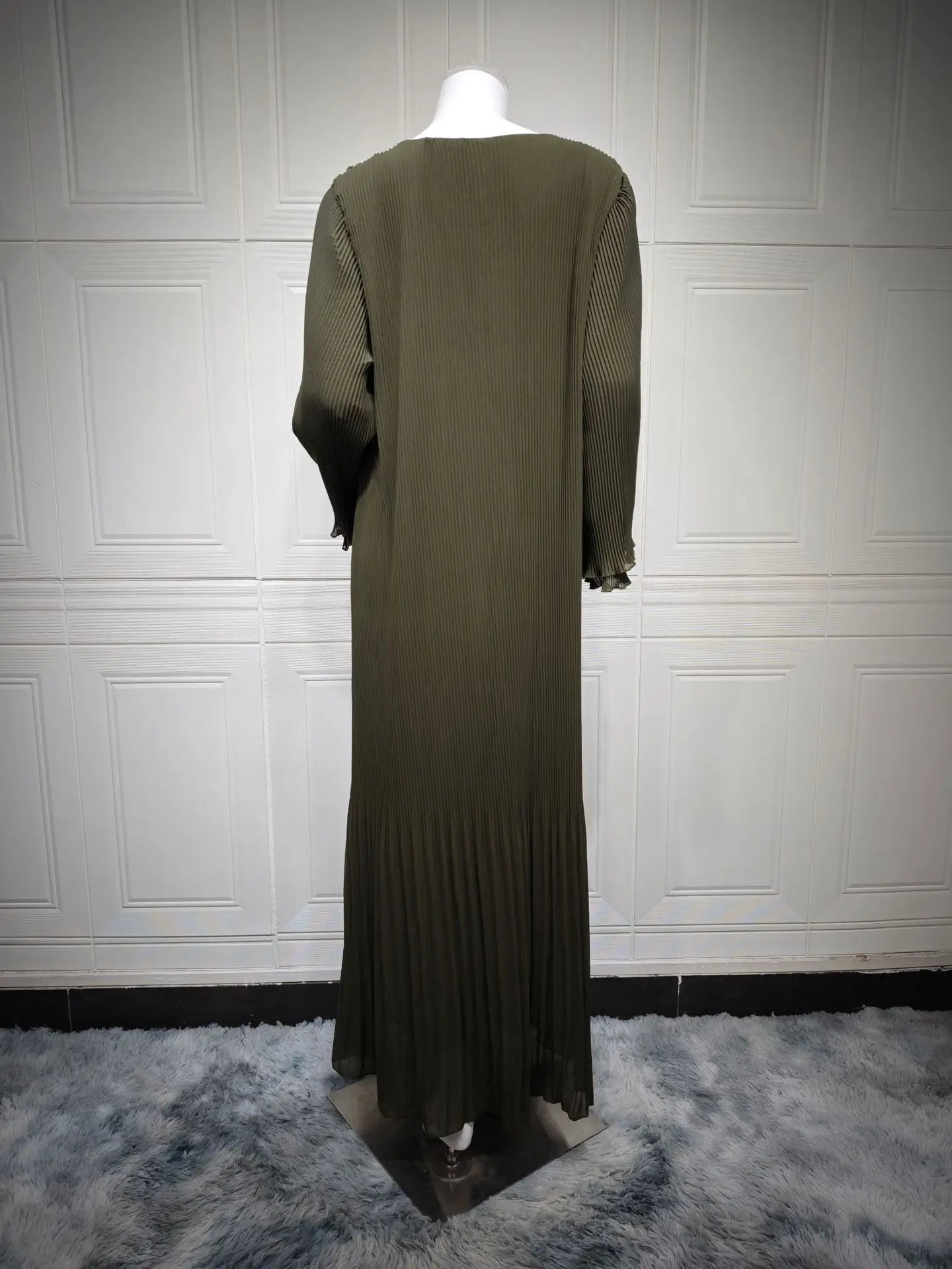 Elegant Pleated Kaftan Abaya Dress for Women – Flare Sleeve Jalabiya | Modest Eid & Occasion Wear