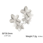 Boucles d'oreilles à tige Unift vintage en forme de fleur pour femme – Bijou bohème tendance en acier inoxydable plaqué or 14 carats