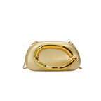 Elariah Structured PU Leather Clutch Bag with Metal Handle – Women’s Evening Crossbody & Handheld Party Purse