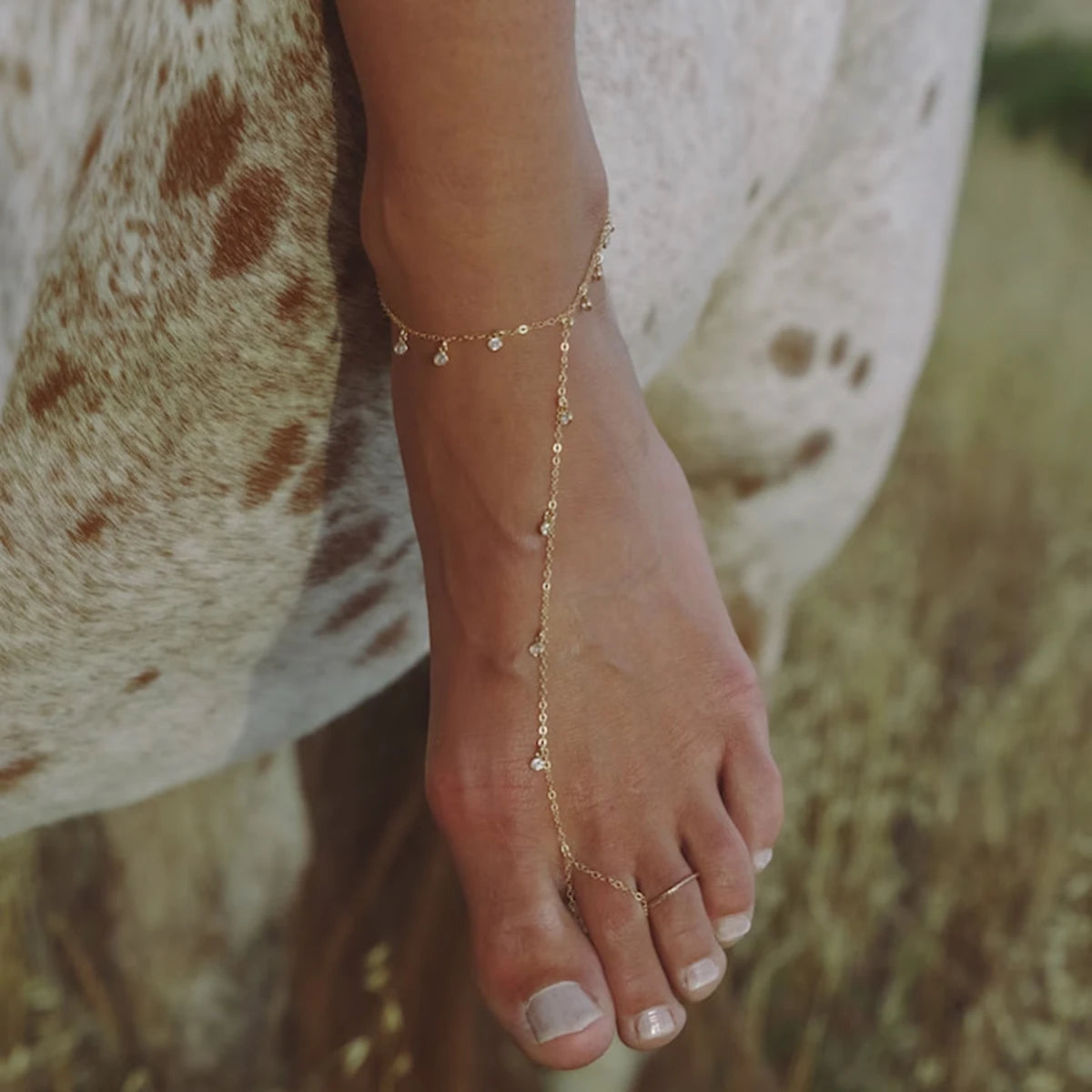Classic Cubic Zirconia Stainless Steel Anklet for Women – Elegant Geometric Crystal Chain Anklet, Minimalist Summer Jewelry