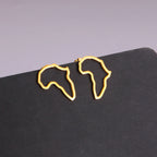Collier pendentif tendance carte d'Afrique pour femme – Collier géométrique en acier inoxydable, coloris or, or rose ou acier.