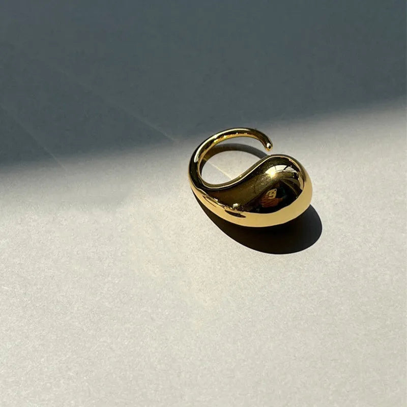 3-Piece Gold Plated Geometric Open Ring Set – Chunky, Irregular & Trendy Statement Rings for Women
