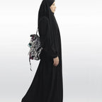 Elariah Women's Hooded Prayer Abaya with Long Khimar Hijab | Modest Islamic Prayer Garment | Loose Fit Nida Fabric