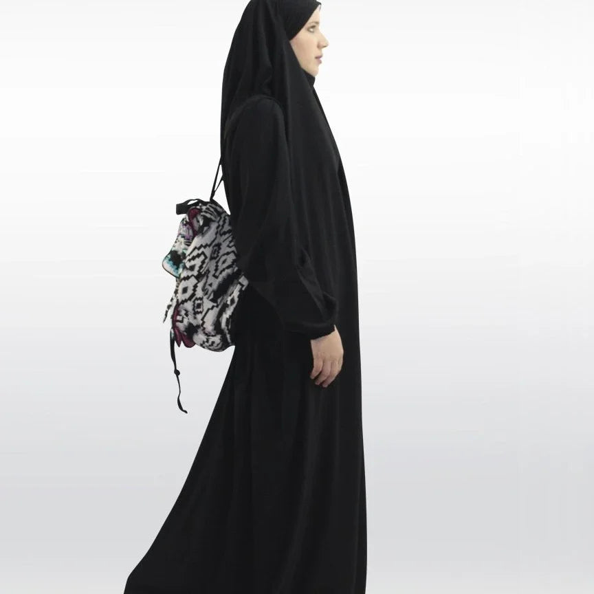 Elariah Women's Hooded Prayer Abaya with Long Khimar Hijab | Modest Islamic Prayer Garment | Loose Fit Nida Fabric