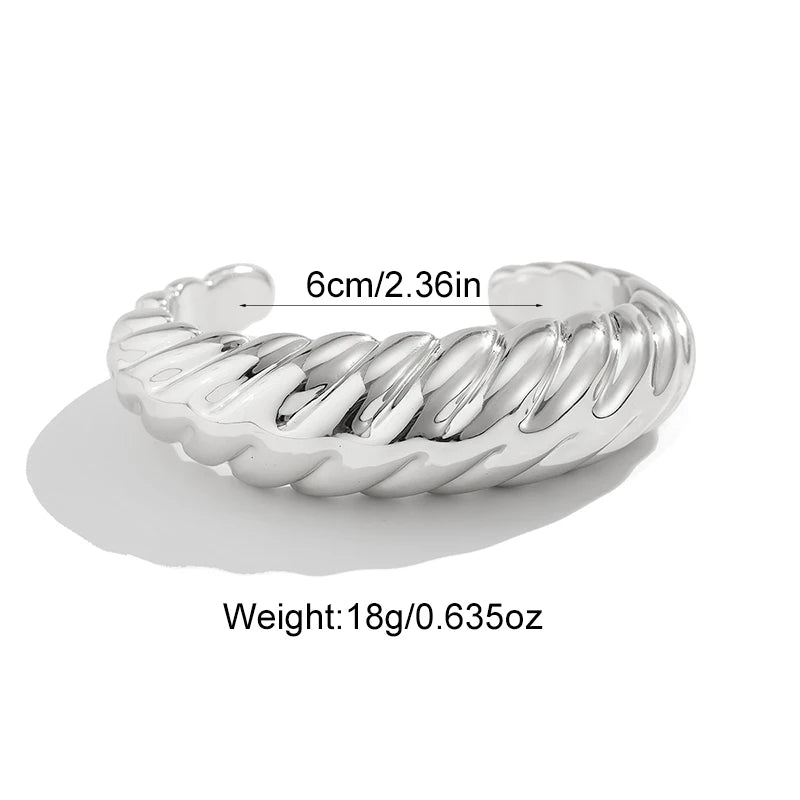 Irregular Geometric Cuff Bangle Bracelet for Women – Bold Statement Fashion Bracelet, Trendy Open Cuff Jewelry