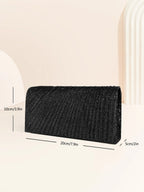 Elariah Shimmer Envelope Clutch Bag – Silver Glitter Evening Handbag with Chain Strap for Weddings & Party Wear
