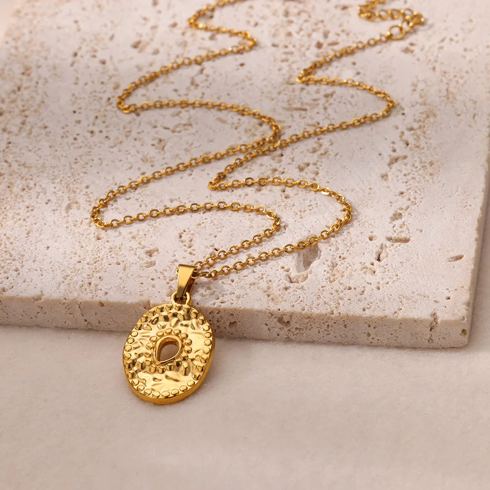 Sunflower Pendant Geometric Necklace – Stainless Steel Clavicle Chain for Women