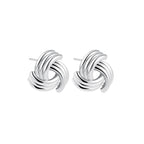 18K Gold Plated Stainless Steel Multilayer Circle Knot Drop Earrings for Women – Textured Statement Round Earrings