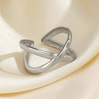 Elariah 14K Gold Plated Stainless Steel Geometric Cocktail Ring – Bold Statement Party Ring for Women