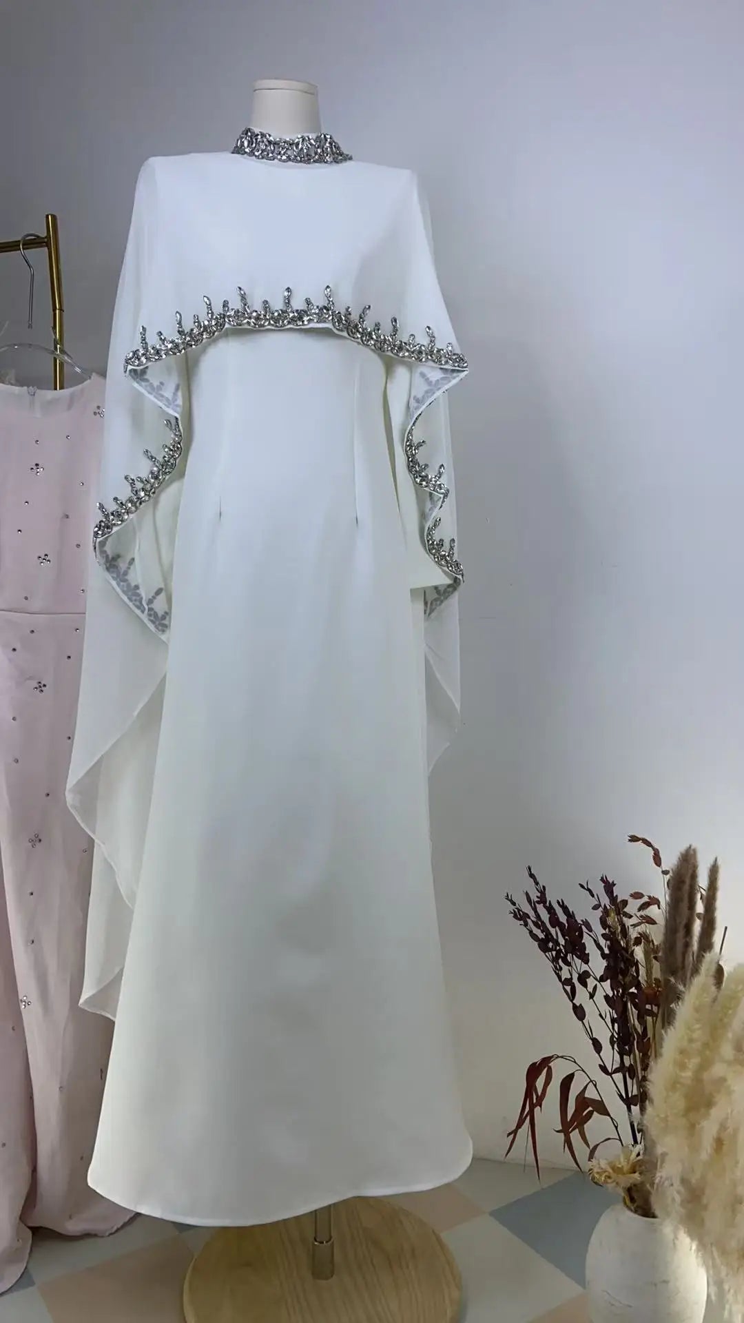 Elariah Embroidered Modest Abaya Dress for Women – Elegant Long Sleeve Kaftan Maxi Dress for Eid, Ramadan & Special Occasions