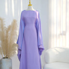 Elariah Shimmering Eid Kaftan Abaya – Extra Loose Fit Butterfly Sleeve Maxi Dress for Ramadan, Evening & Party Wear