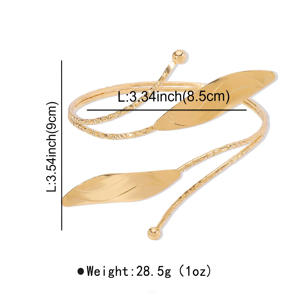 Punk-Inspired Adjustable Leaf & Flower Arm Cuff Bracelet – Bold Metal Upper Arm Bangle for Women