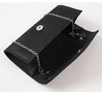 Elariah Shimmer Envelope Clutch Bag – Silver Glitter Evening Handbag with Chain Strap for Weddings & Party Wear