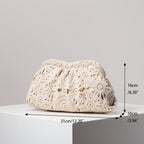 Elariah Women's Bohemian Woven Hollow Clutch Bag – Patterned Straw-Style Evening Handbag with Kiss Lock Closure
