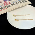 Elegant Pearl Long Tassel Drop Earrings – Fashion Metal Chain Jewelry for Women