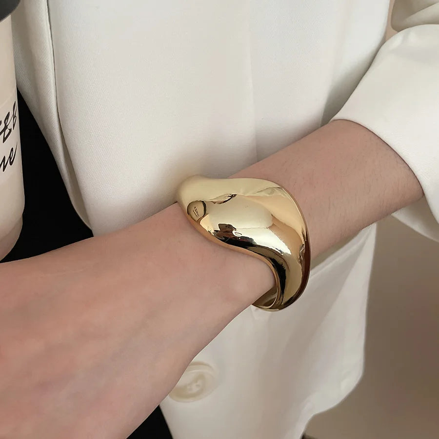 Bracelet manchette torsadé géométrique irrégulier – Bracelet vintage tendance pour femme