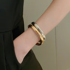 Gold Plated Zircon Round Open Cuff Bracelet for Women – Statement Rhinestone Bangle, Adjustable Party & Wedding Jewelry