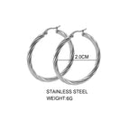 Classic Twisted Round Hoop Earrings – Stainless Steel, Vintage Trend, Gold & Silver
