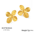 Boucles d'oreilles à tige Unift vintage en forme de fleur pour femme – Bijou bohème tendance en acier inoxydable plaqué or 14 carats