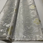 African Damask Lace Fabric (2.5 or 5 Yards) – Thick Jacquard Brocade for Aso Oke, Headwrap & Bridal Dresses