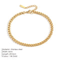Minimalist Stainless Steel Cuban Chain Anklet for Women – Delicate 4mm Gold or Silver Adjustable Beach Anklet