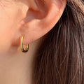 Boucles d'oreilles à tige en argent en forme de U – Bijoux de mariée et de mode géométriques vintage faits main pour femmes