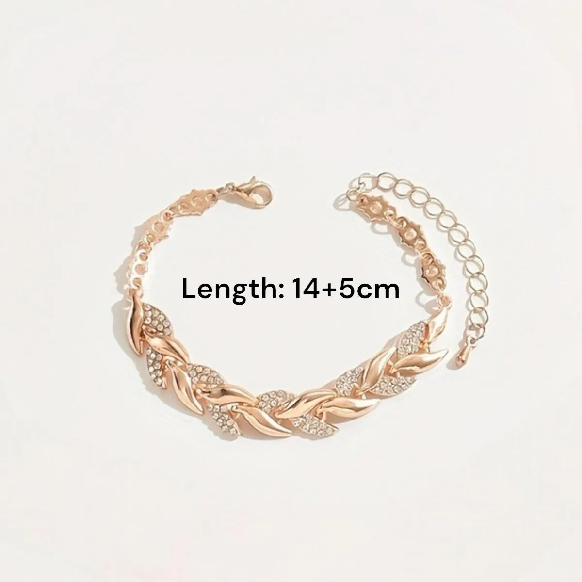Elariah Rose Gold Plated Twisted Necklace & Bracelet Jewelry Set with Crystal Glass Accents – Elegant Party Gift for Women