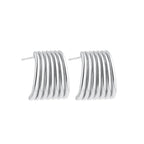 18K Gold Plated Stainless Steel Multilayer Circle Knot Drop Earrings for Women – Textured Statement Round Earrings