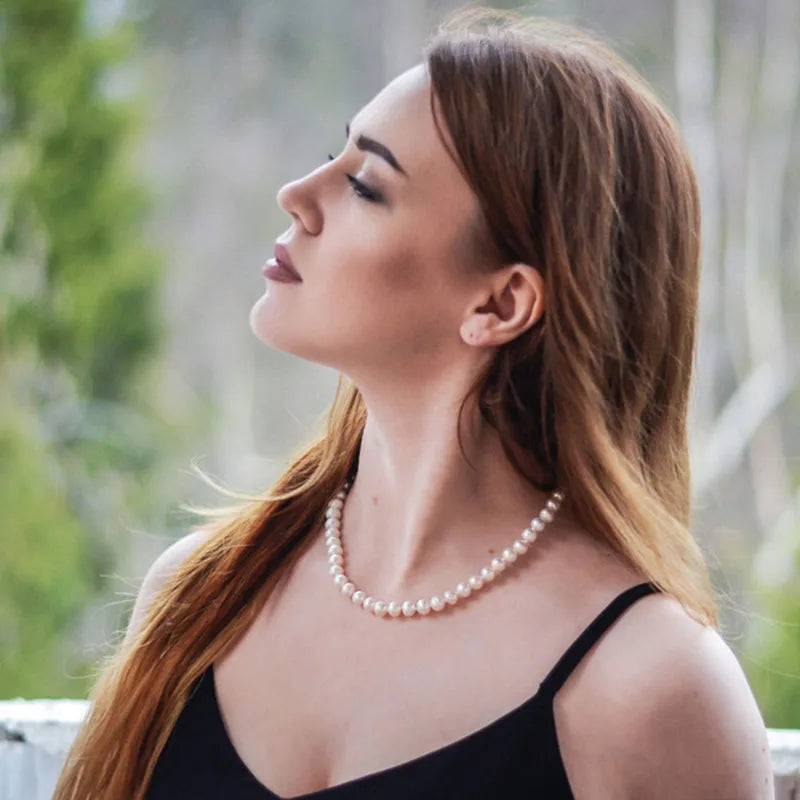 Classic Imitation Pearl Beaded Choker Necklace for Women – Elegant Bridal & Wedding Pearl Collar Necklace