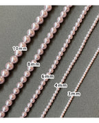 Rose Purple Simulated Pearl Beaded Necklace – Elegant Gold Plated Clavicle Chain for Women