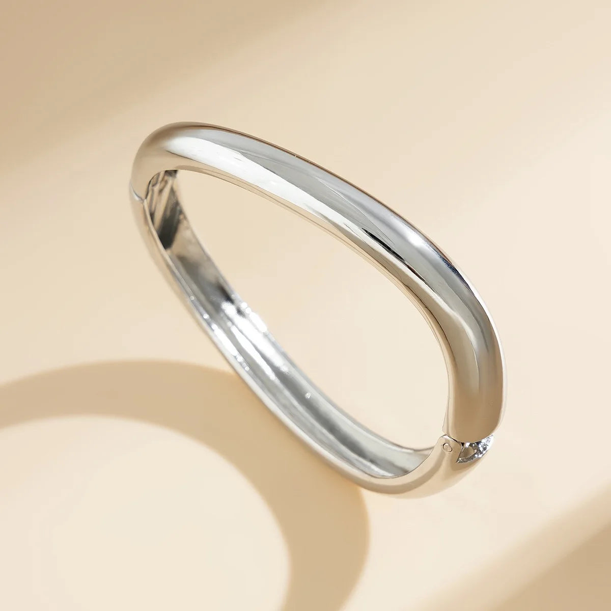 Elariah Bold Irregular Gold Wide Cuff Bangle – Statement Glossy Geometric Bracelet (6cm)