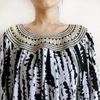 Embroidered Cotton Abaya Dress – Loose Boho Maxi Kaftan with Tassel Detail (One Size, 6 Colours)