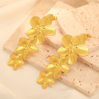 Boucles d'oreilles à tige Unift vintage en forme de fleur pour femme – Bijou bohème tendance en acier inoxydable plaqué or 14 carats