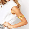 Minimalist Gold Plated Upper Arm Cuff Bracelet – Trendy Statement Armband Jewelry for Women