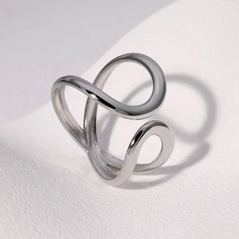 Elariah 14K Gold Plated Stainless Steel Geometric Cocktail Ring – Bold Statement Party Ring for Women